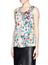Front View - Click To Enlarge - ST. JOHN - Pleat neck floral print blouse