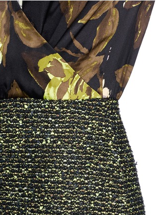Detail View - Click To Enlarge - ST. JOHN - Rose print wrap front lurex dress