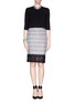 Figure View - Click To Enlarge - ST. JOHN - Lace trim sequin knit skirt