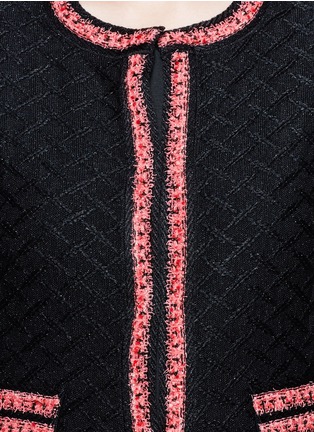 Detail View - Click To Enlarge - ST. JOHN - Tweed trim basket weave boucle jacket