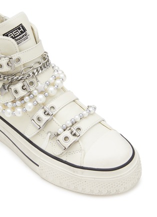 Detail View - Click To Enlarge - ASH - Rainbow Chain Embellished Leather High-Top Sneakers