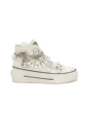 Main View - Click To Enlarge - ASH - Rainbow Chain Embellished Leather High-Top Sneakers