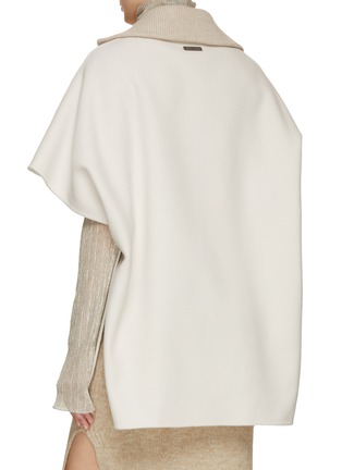 Back View - Click To Enlarge - PESERICO - Wool Cashmere Blend Elbow Sleeve Cape Jacket
