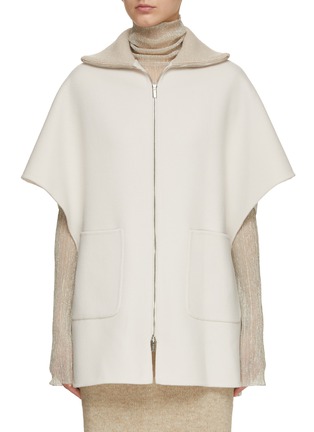 Main View - Click To Enlarge - PESERICO - Wool Cashmere Blend Elbow Sleeve Cape Jacket