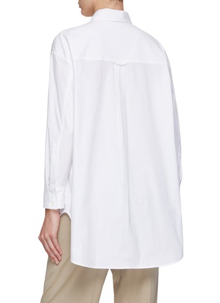 Back View - Click To Enlarge - PESERICO - Oversize Monili Embellished Cotton Shirt