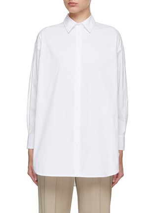 Main View - Click To Enlarge - PESERICO - Oversize Monili Embellished Cotton Shirt