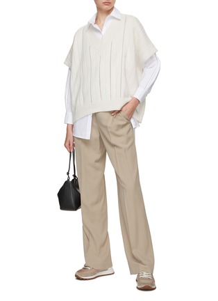 Figure View - Click To Enlarge - PESERICO - Oversize Monili Embellished Cotton Shirt
