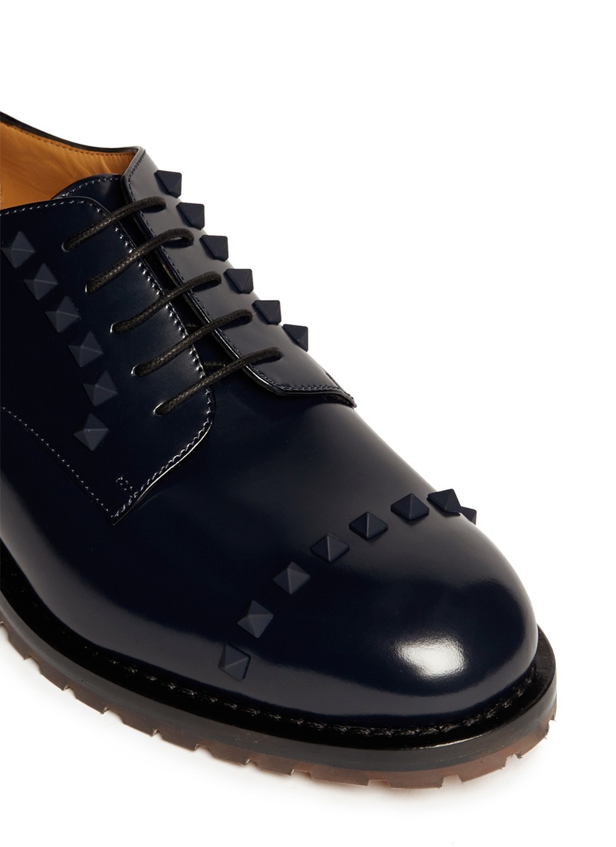 VALENTINO - 'Rockstud' tread sole Derbies | Blue Lace Ups | Menswear ...