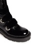 Detail View - Click To Enlarge - ALEXANDER MCQUEEN - Velvet lace-up patent leather boots