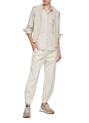 Figure View - Click To Enlarge - PESERICO - Lurex Trim Striped Shirt