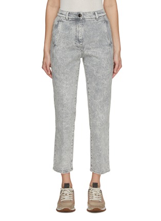 Main View - Click To Enlarge - PESERICO - Marble Washed Slim Jeans