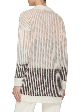 Back View - Click To Enlarge - PESERICO - Stripe Long Cardigan