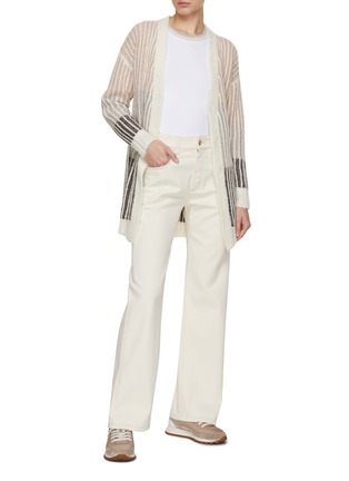 Figure View - Click To Enlarge - PESERICO - Stripe Long Cardigan