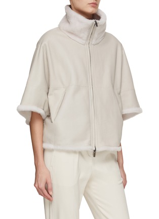 Detail View - Click To Enlarge - PESERICO - Reversible Shearling Jacket