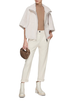 Figure View - Click To Enlarge - PESERICO - Reversible Shearling Jacket