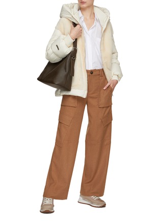 Figure View - Click To Enlarge - PESERICO - Hooded Shearling Jacket