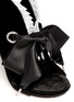 Detail View - Click To Enlarge - ALEXANDER MCQUEEN - Pleat trim satin bow velvet ankle boots