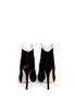 Back View - Click To Enlarge - ALEXANDER MCQUEEN - Pleat trim satin bow velvet ankle boots