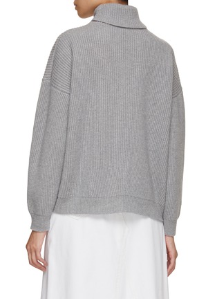 Back View - Click To Enlarge - PESERICO - Turtleneck Rib Knit Sweater