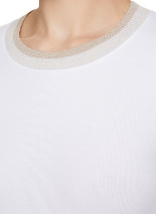  - PESERICO - Ribbed Collar T-Shirt