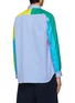 Back View - Click To Enlarge - COMME DES GARÇONS SHIRT - Patchwork Sleeve Poplin Striped Shirt