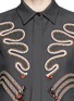 Detail View - Click To Enlarge - STELLA MCCARTNEY - Rope embroidery wool twill tailored shirt