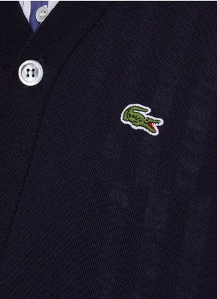 - COMME DES GARÇONS SHIRT - X Lacoste Gator Badge Slanted Cardigan