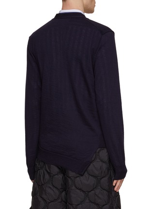 Back View - Click To Enlarge - COMME DES GARÇONS SHIRT - X Lacoste Gator Badge Slanted Cardigan