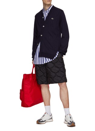 Figure View - Click To Enlarge - COMME DES GARÇONS SHIRT - X Lacoste Gator Badge Slanted Cardigan