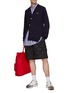 Figure View - Click To Enlarge - COMME DES GARÇONS SHIRT - X Lacoste Gator Badge Slanted Cardigan