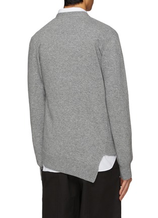 Back View - Click To Enlarge - COMME DES GARÇONS SHIRT - X Lacoste Gator Badge Slanted Cardigan