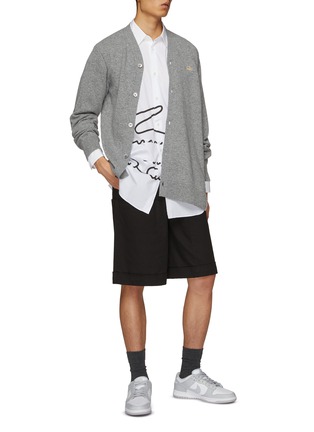 Figure View - Click To Enlarge - COMME DES GARÇONS SHIRT - X Lacoste Gator Badge Slanted Cardigan