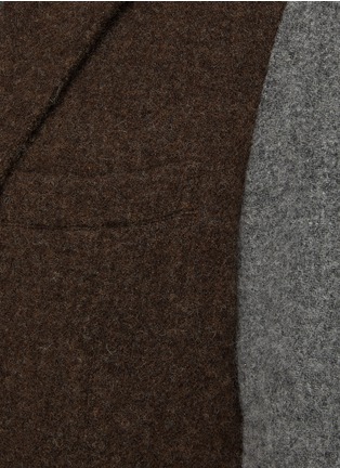  - COMME DES GARÇONS SHIRT - Single Breasted Contrast Sleeves Tweed Coat