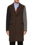 Main View - Click To Enlarge - COMME DES GARÇONS SHIRT - Single Breasted Contrast Sleeves Tweed Coat