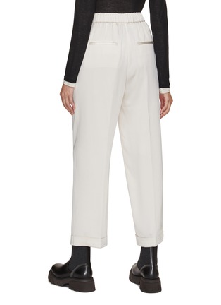 Back View - Click To Enlarge - PESERICO - Elasticated Waistband Cropped Pants
