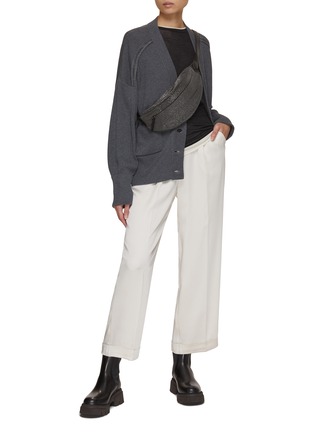 Figure View - Click To Enlarge - PESERICO - Elasticated Waistband Cropped Pants