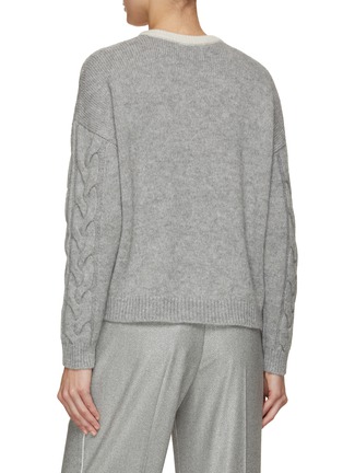 Back View - Click To Enlarge - PESERICO - Bicoloured Cable Knit Jumper