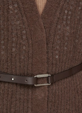  - PESERICO - Sequin Chunky Knit Belted Cardigan