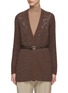 Main View - Click To Enlarge - PESERICO - Sequin Chunky Knit Belted Cardigan