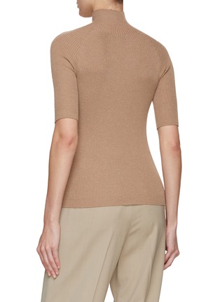 Back View - Click To Enlarge - PESERICO - Mock Neck Lurex Knit Top