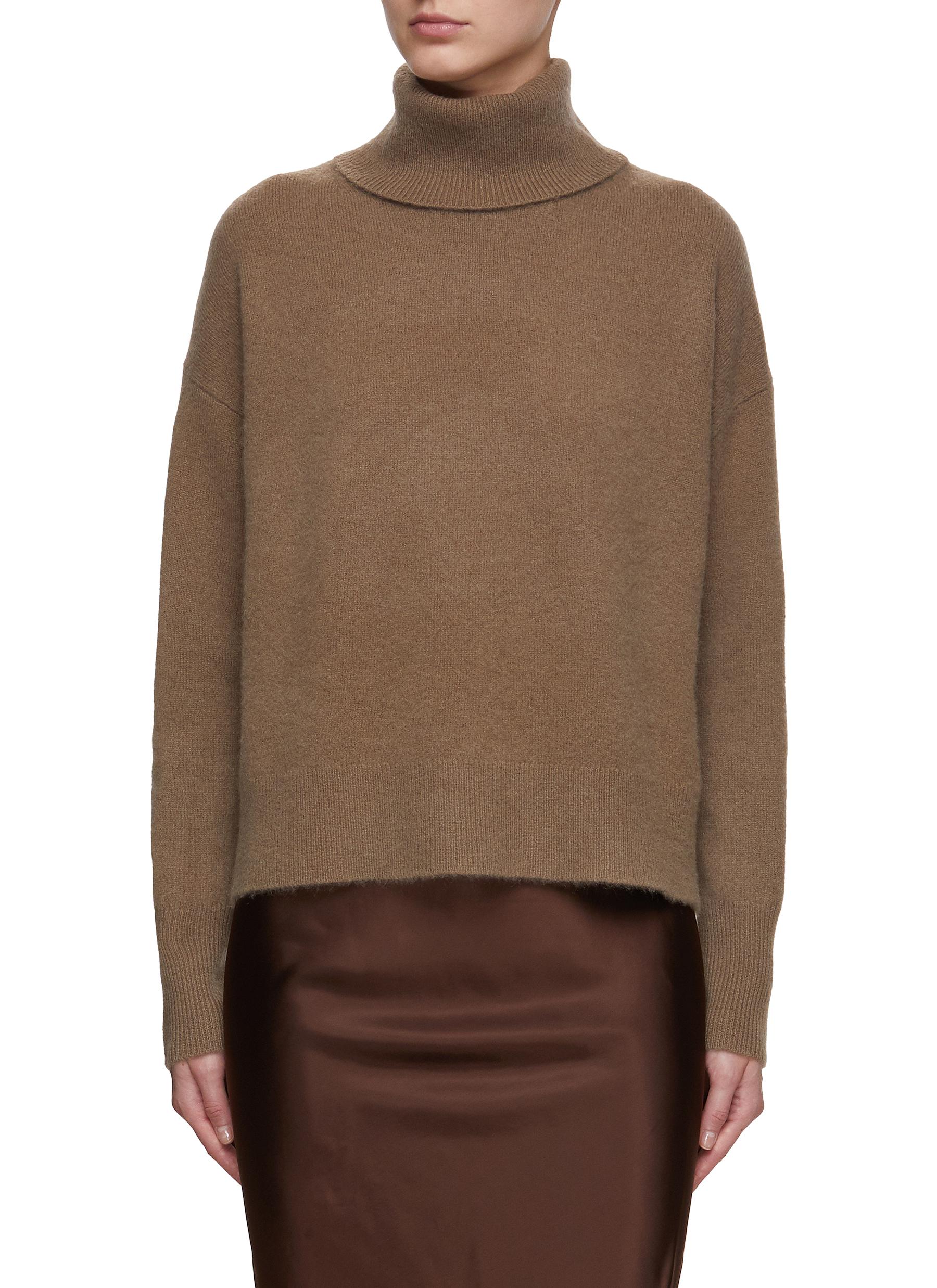 Brushed Cashmere Blend Knit Sweater