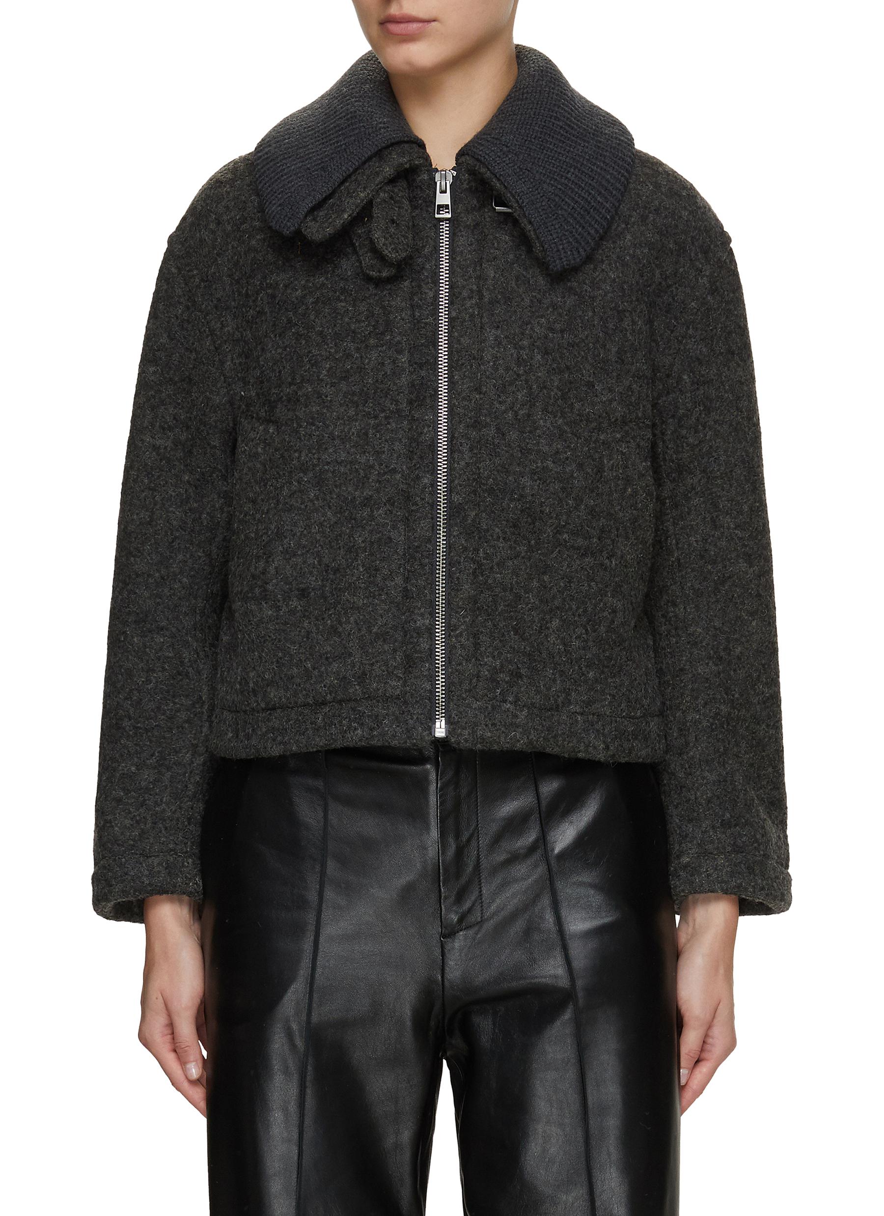 Womens grey aviator top jacket