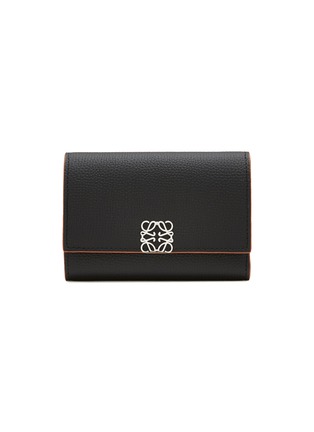 Main View - Click To Enlarge - LOEWE - Small Anagram Grained Leather Wallet