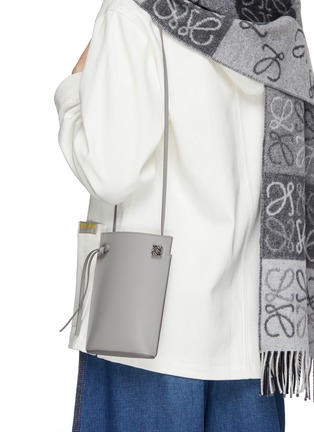 Dice Pocket Leather Shoulder Bag in Grey - Loewe