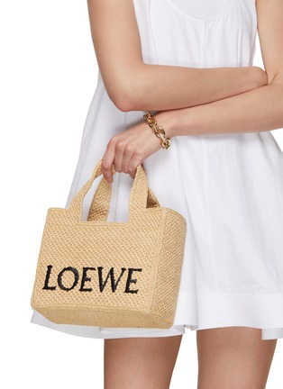 Front View - Click To Enlarge - LOEWE - Small Logo Raffia Tote Bag