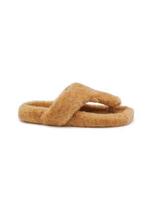 Main View - Click To Enlarge - LOEWE - Ease Shearling Toe Post Sandals