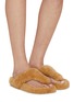 Figure View - Click To Enlarge - LOEWE - Ease Shearling Toe Post Sandals