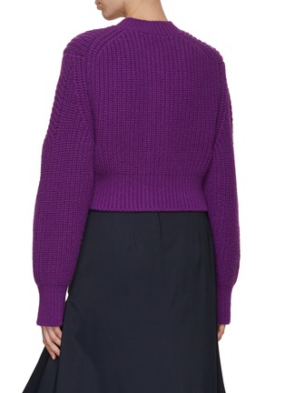 Back View - Click To Enlarge - RECTO - Chunky Knit Cropped Cardigan