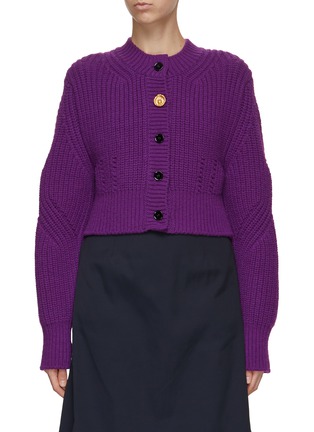 Main View - Click To Enlarge - RECTO - Chunky Knit Cropped Cardigan