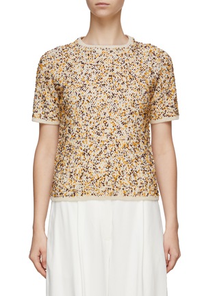 Main View - Click To Enlarge - BRUNO MANETTI - Short Sleeves Tweed Top